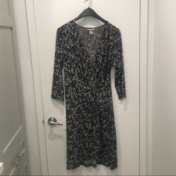 H&M Spotted Wrap Dress (DVF Style) Sz L - Picture 1 of 7
